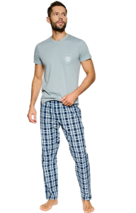 Piżama henderson 39737 Probe męska krótki rękaw długie spodnie